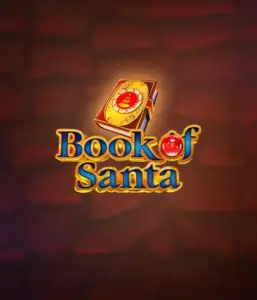 Experience the festive spirit with the Book of Santa game by Endorphina, featuring an ornate golden book emblazoned with Santa's iconic symbol. This graphic conveys the warmth and excitement of Christmas, set against a cozy red background. Perfect for players looking to get into the holiday spirit, promising a captivating escape. 